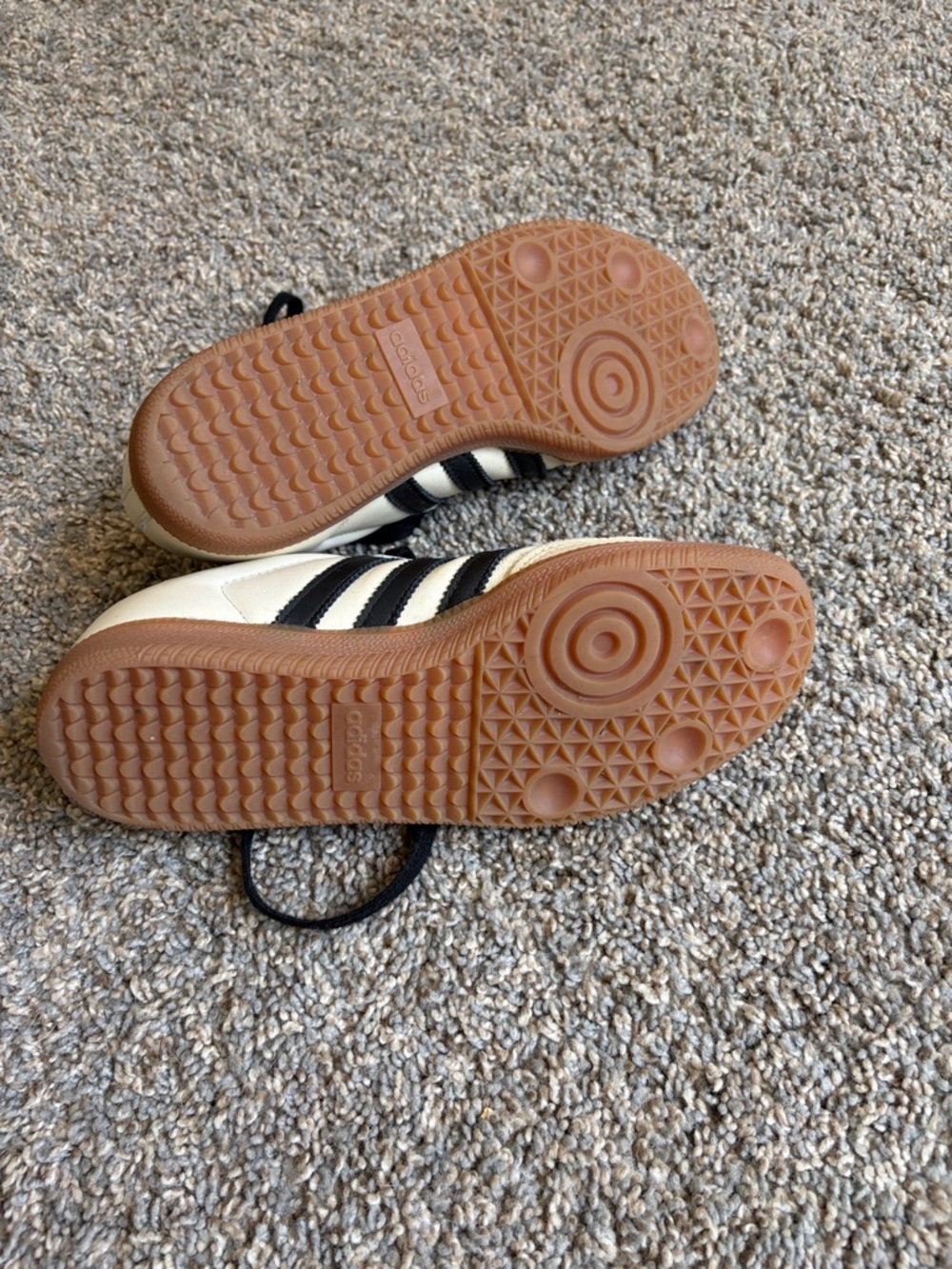 adidas Samba Sneakers in Cream with Black Stripes - Picture 5 of 6